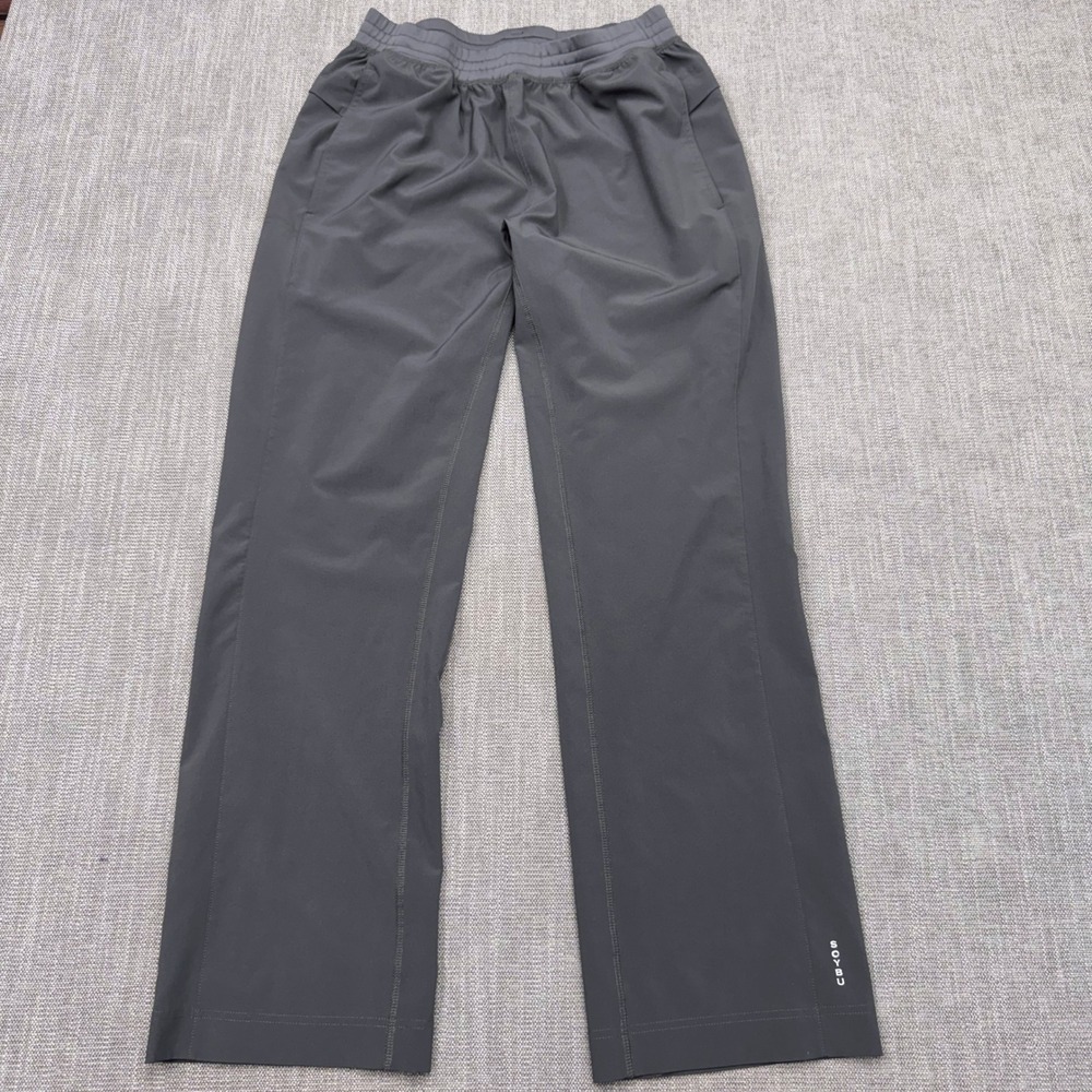 Soybu Mens Charcoal Gray Athletic Performance Pants Elastic Waist Large